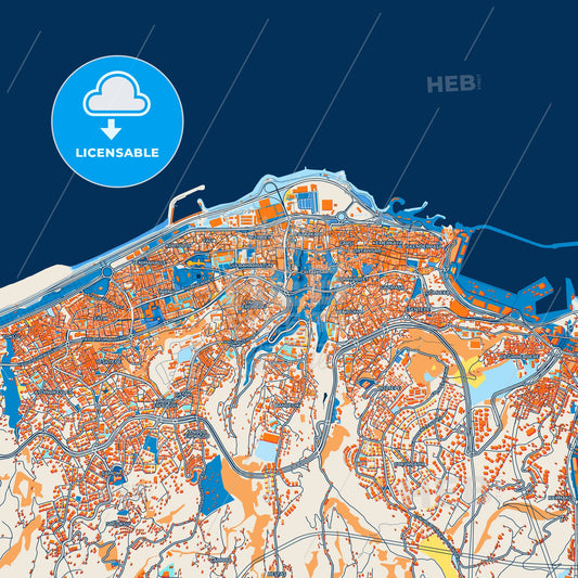 Colorful Trabzon Street Map with Labels and Buildings