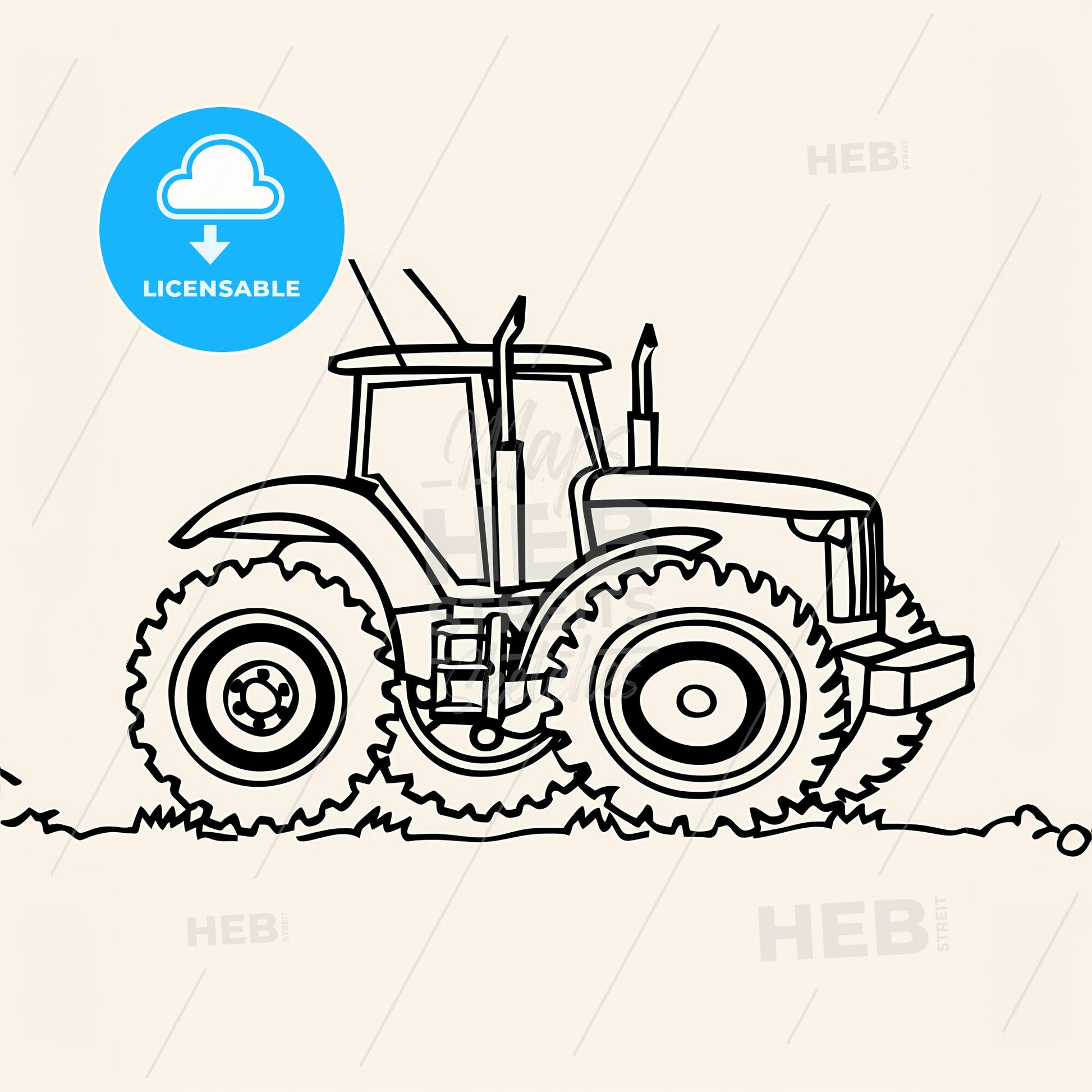 Tractor - A Drawing Of A Tractor