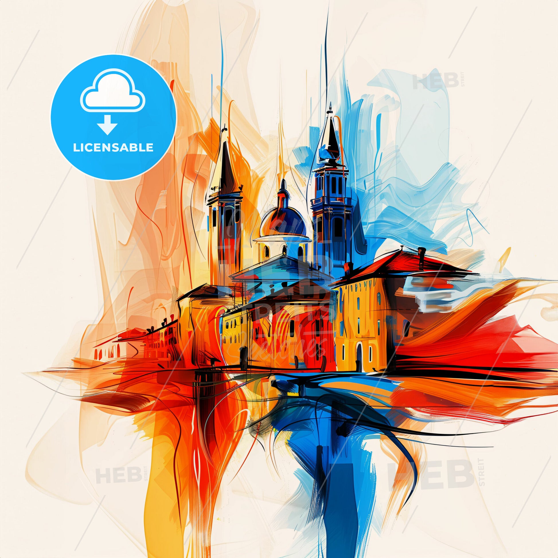 Vibrant Treviso, Italy - A Colorful Painting Of A City