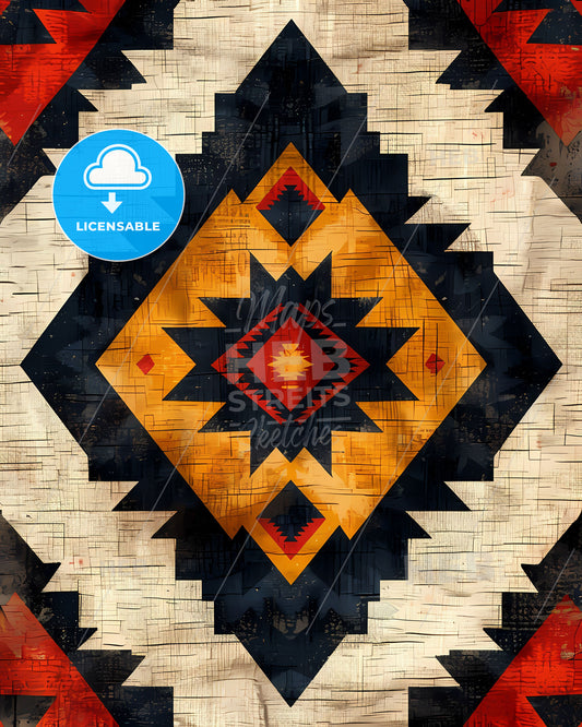 Triangular Aztec Fabric Ikat Seamless Pattern Vibrant Painting Geometric Art Ethnic Motif Surface