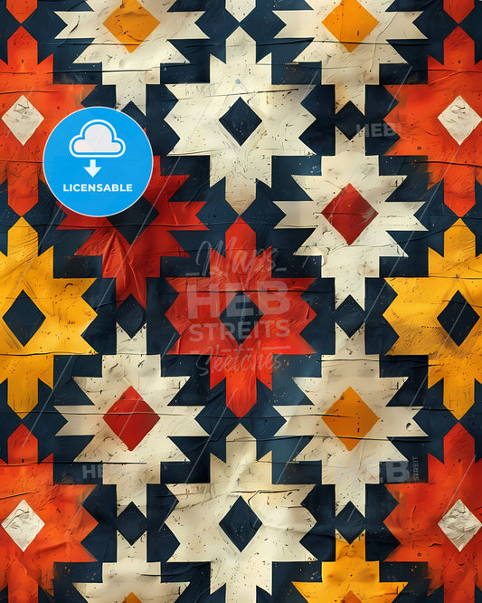 Colorful Triangular Shape Fabric Art: Vibrant Seamless Abstract Painting Pattern Design