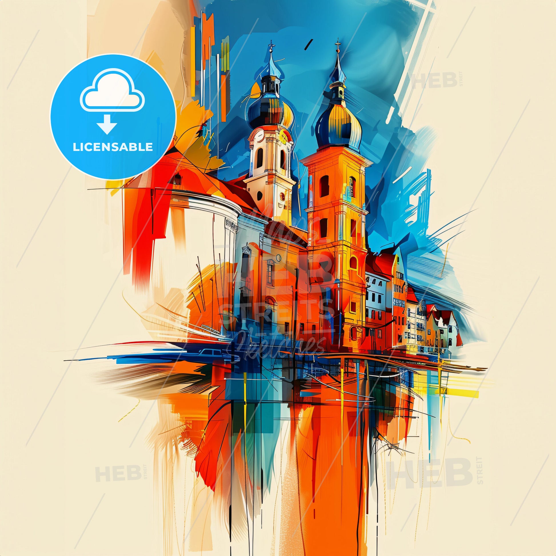 Vibrant Trier, Germany - A Painting Of A Building