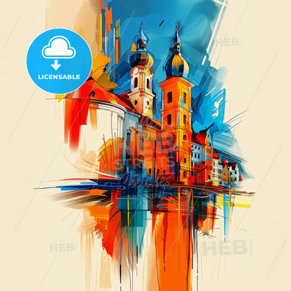 Vibrant Trier, Germany - A Painting Of A Building