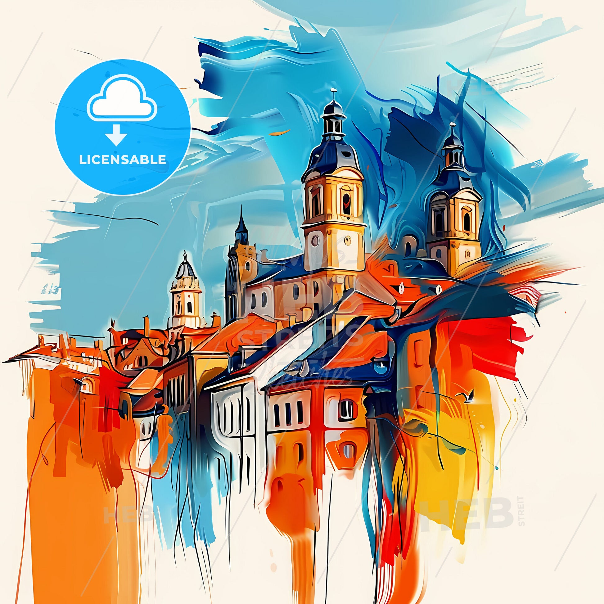 Vibrant Trier, Germany - A Painting Of A Building