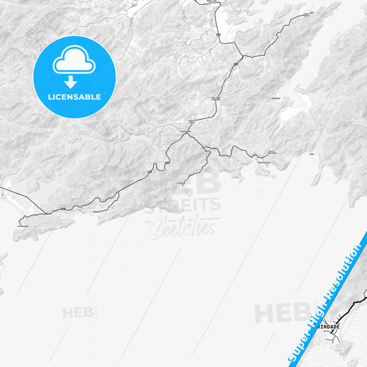 Trindade, Brazil light map with streetnames, citynames and districts