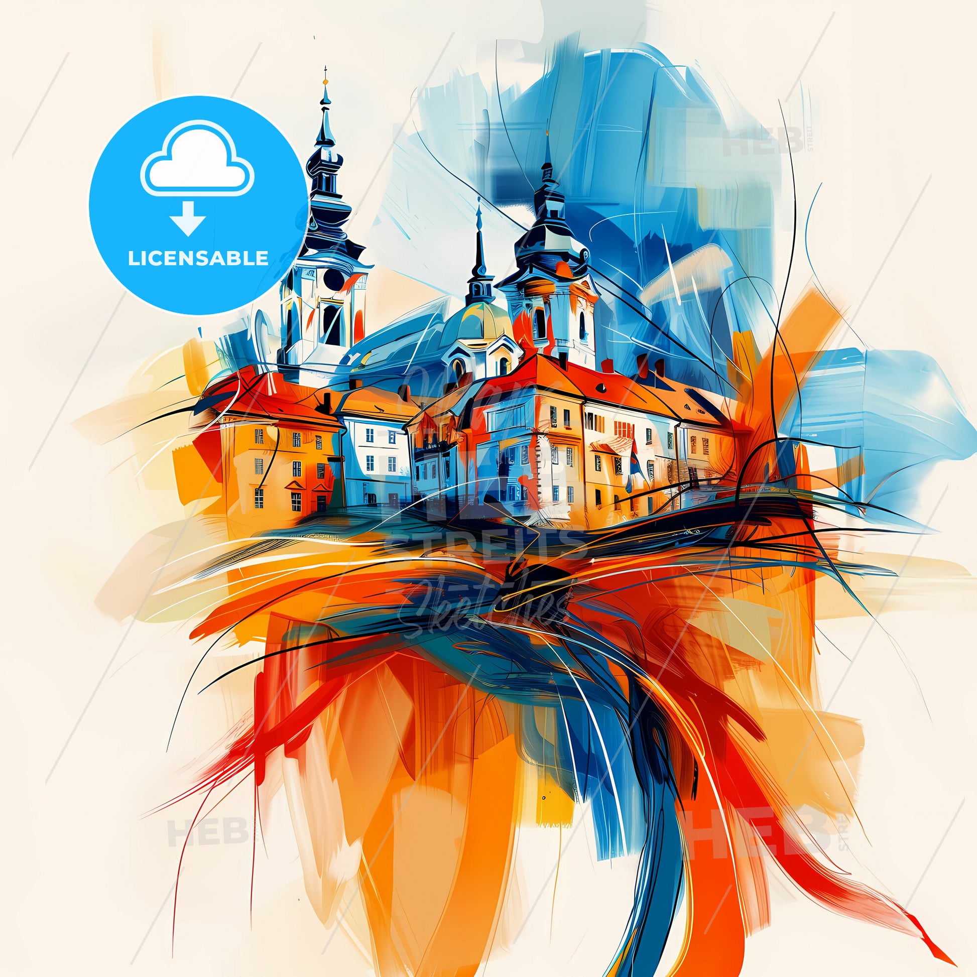 Vibrant Trnava, Slovakia - A Painting Of A Building