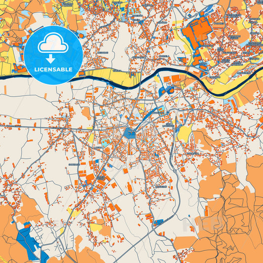 Colorful Trofa Street Map with Labels and Buildings