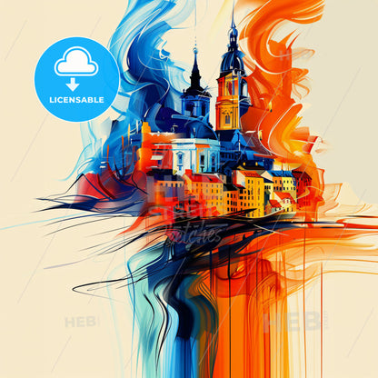 Vibrant Trois-Rivières, Canada - A Colorful Painting Of A City