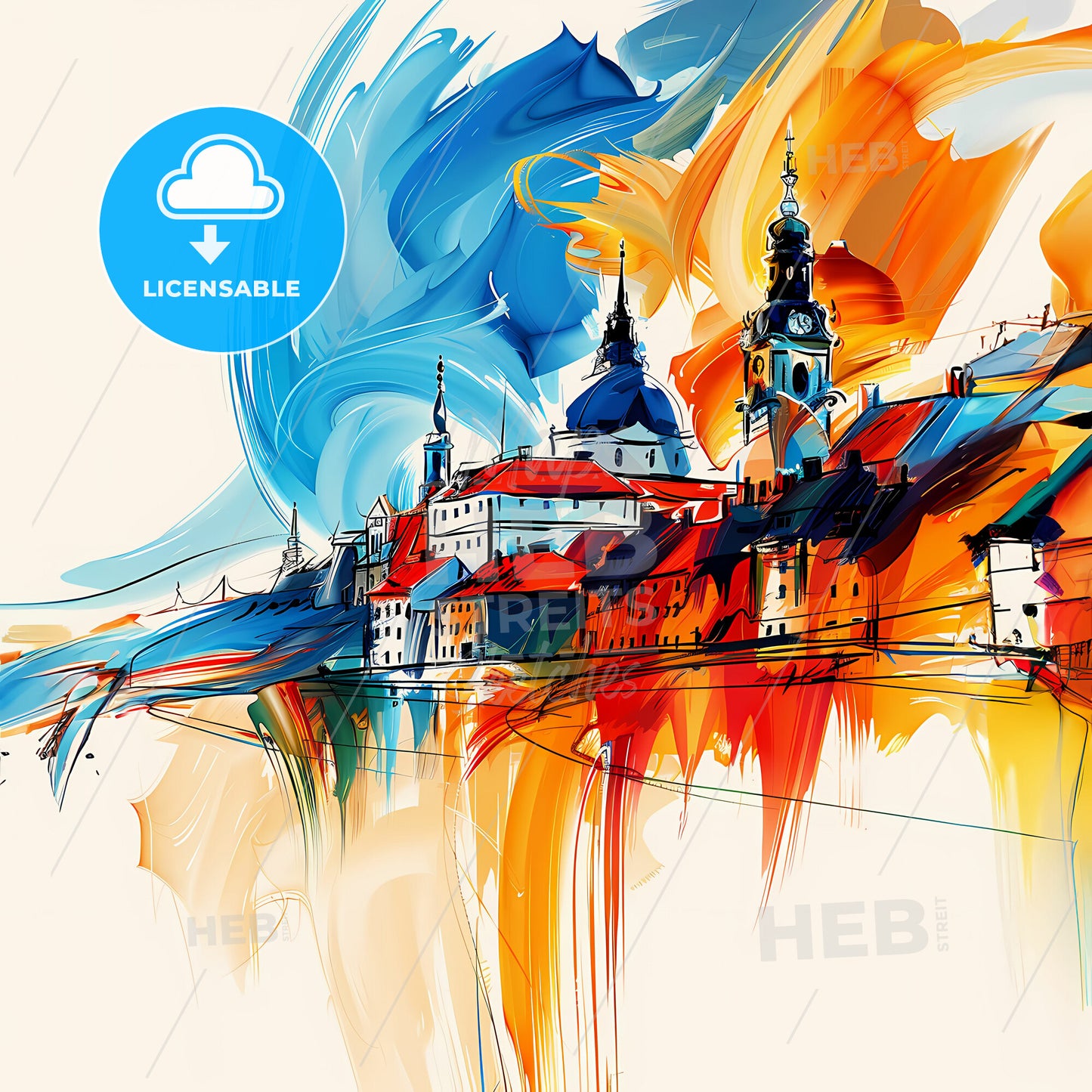 Vibrant Trondheim, Norway - A Painting Of A City