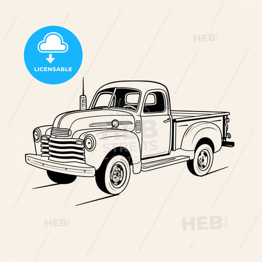 Truck With White Wheels - A Painting Of A Skyline With A Colorful Building