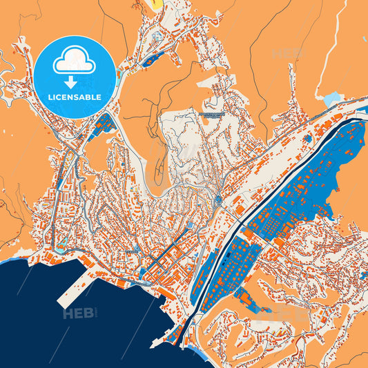 Colorful Tuapse Street Map with Labels and Buildings
