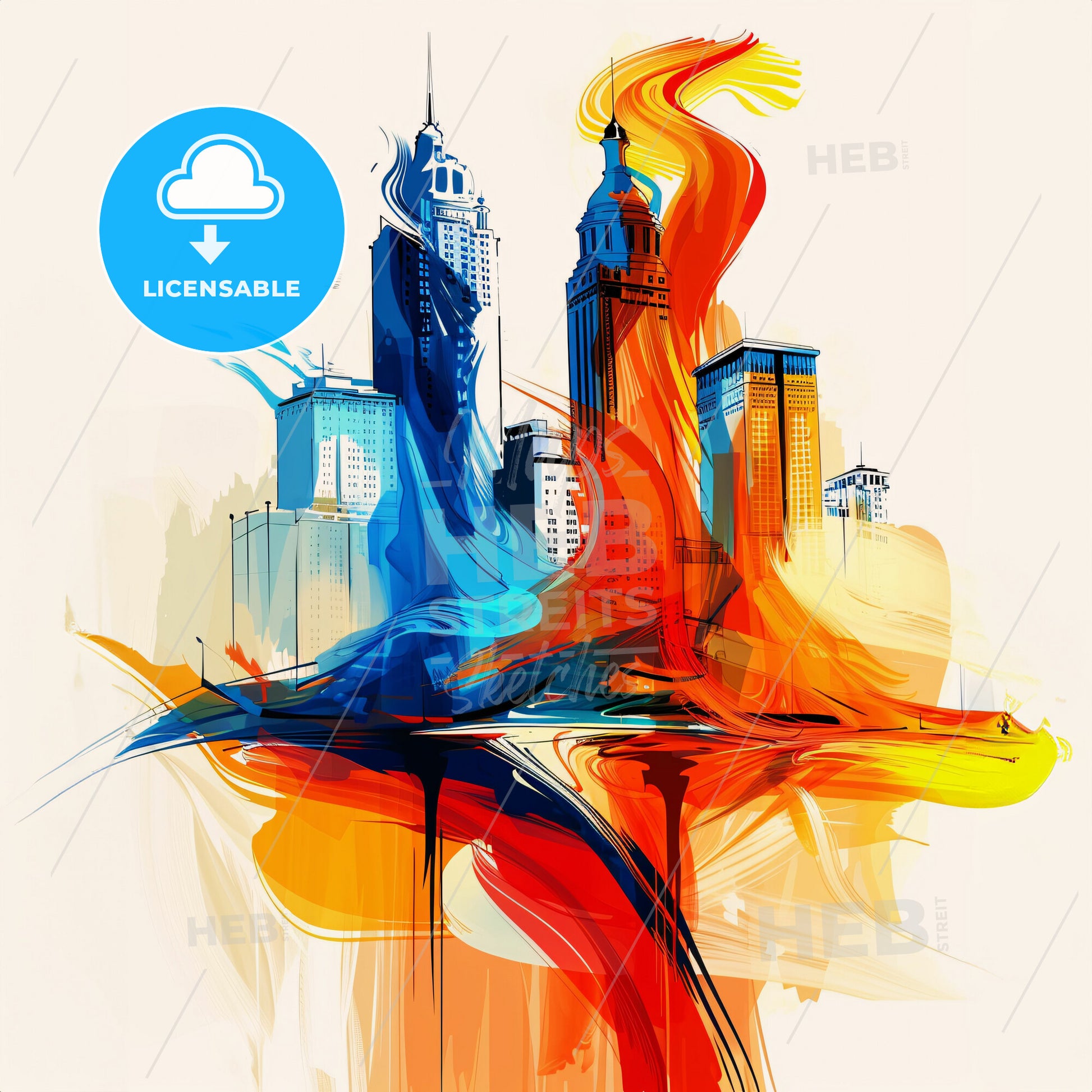 Vibrant Tulsa, Oklahoma - A Colorful Cityscape With A Flame