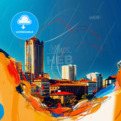 Vibrant Tulsa, Oklahoma - A Cityscape With Buildings And Blue Sky