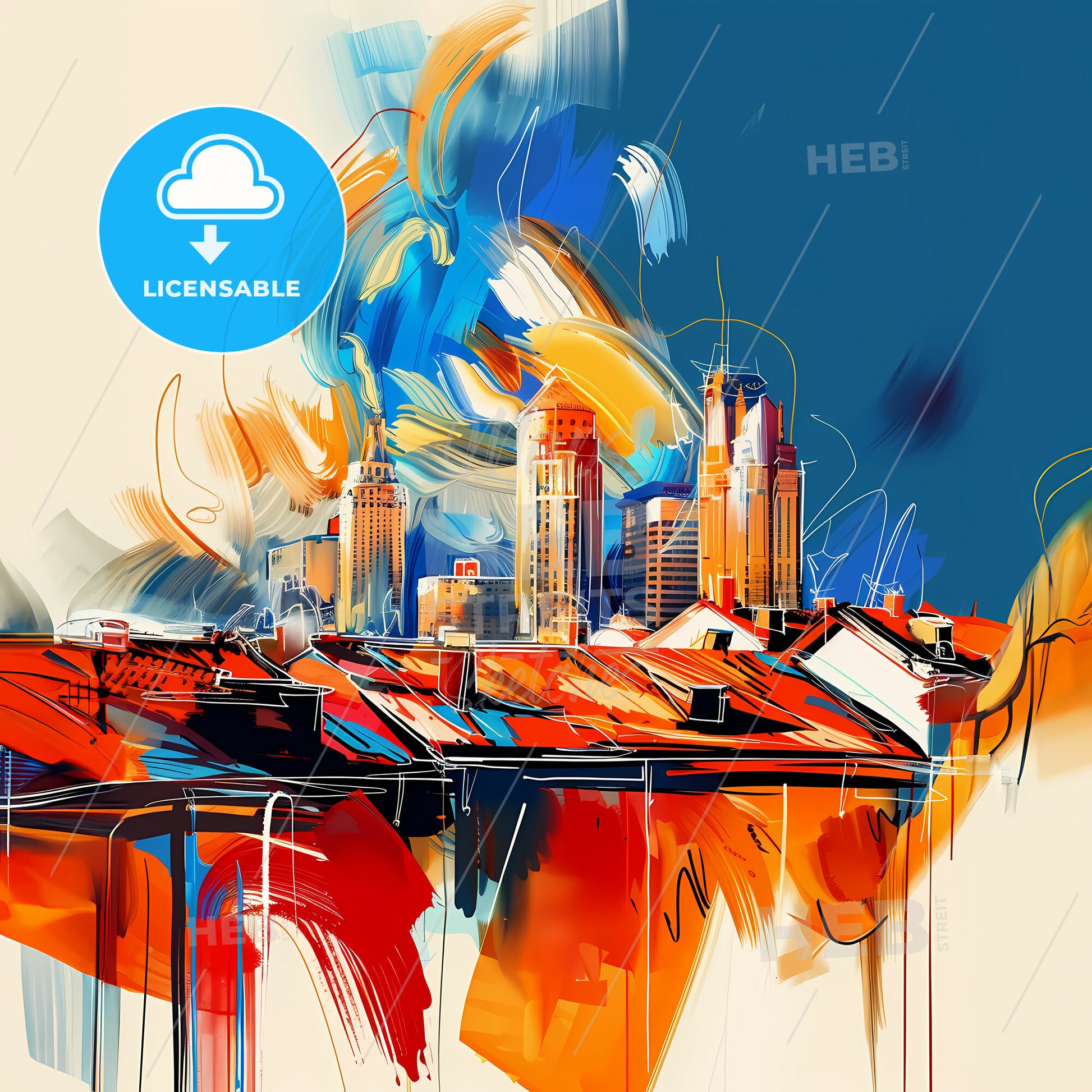 Vibrant Tulsa, Oklahoma - A Painting Of A City