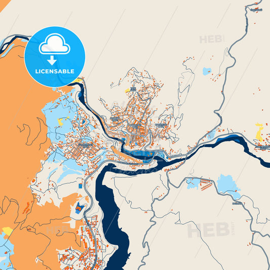 Colorful Tunceli Street Map with Labels and Buildings