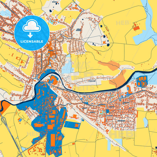 Colorful Turda Street Map with Labels and Buildings