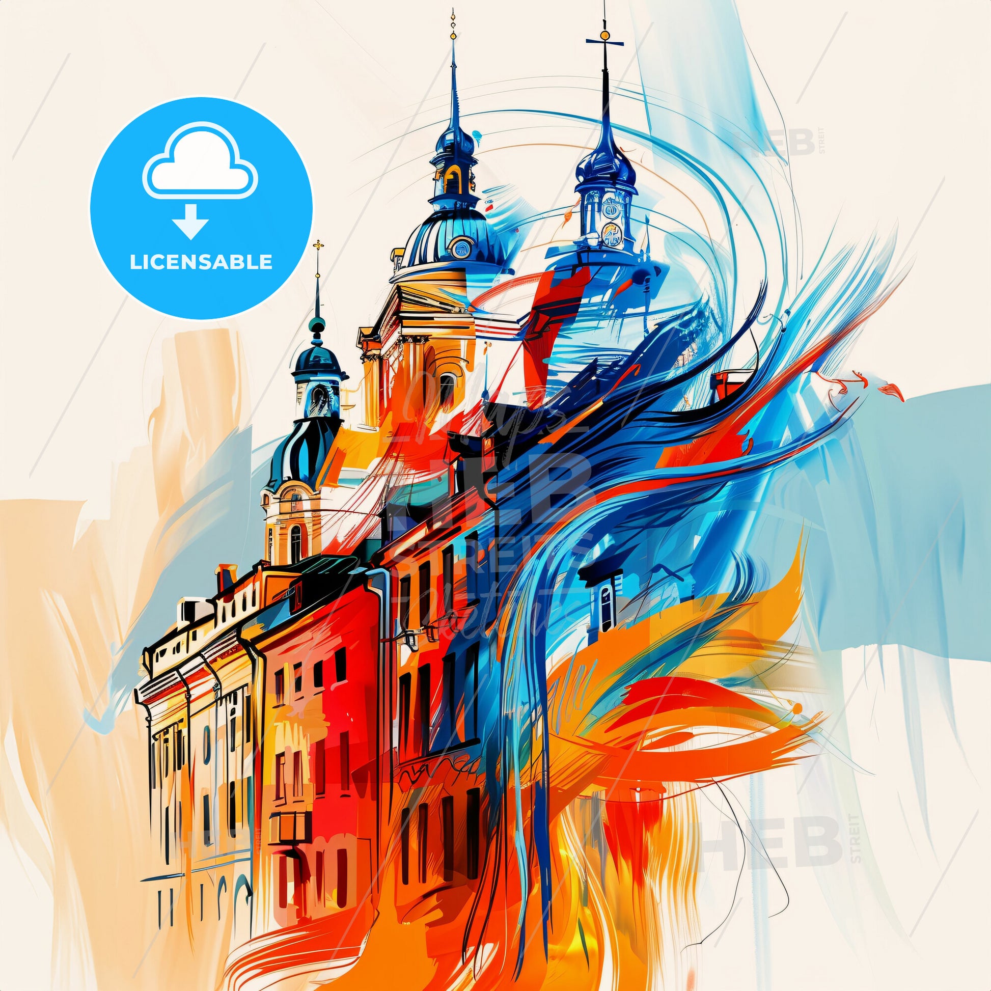 Vibrant Turku, Finland - A Colorful Building With Towers
