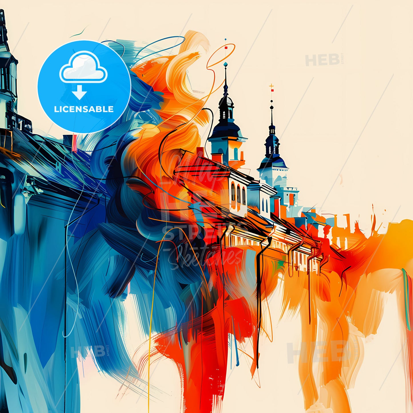 Vibrant Turku, Finland - A Colorful Painting Of Buildings