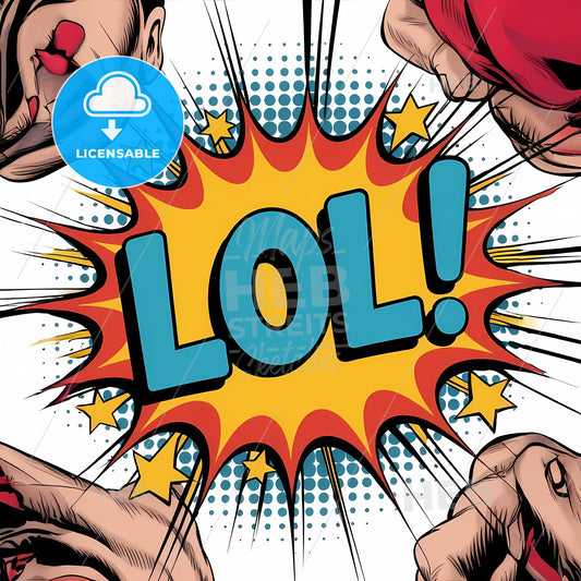 Turquoise LOL! Comic Burst: A Vibrant Explosion of Playful Energy