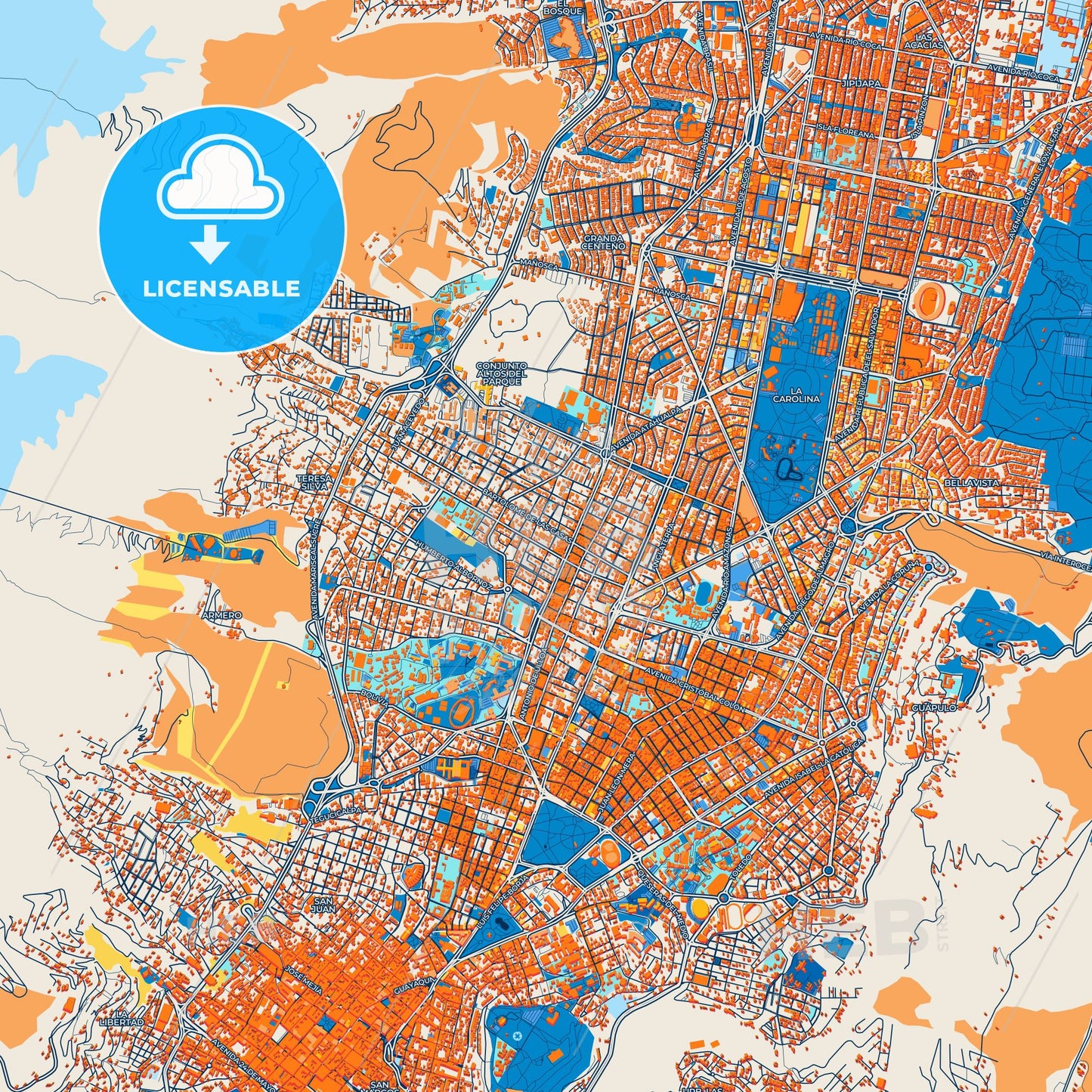 Colorful Tutamandahostel Street Map with Labels and Buildings