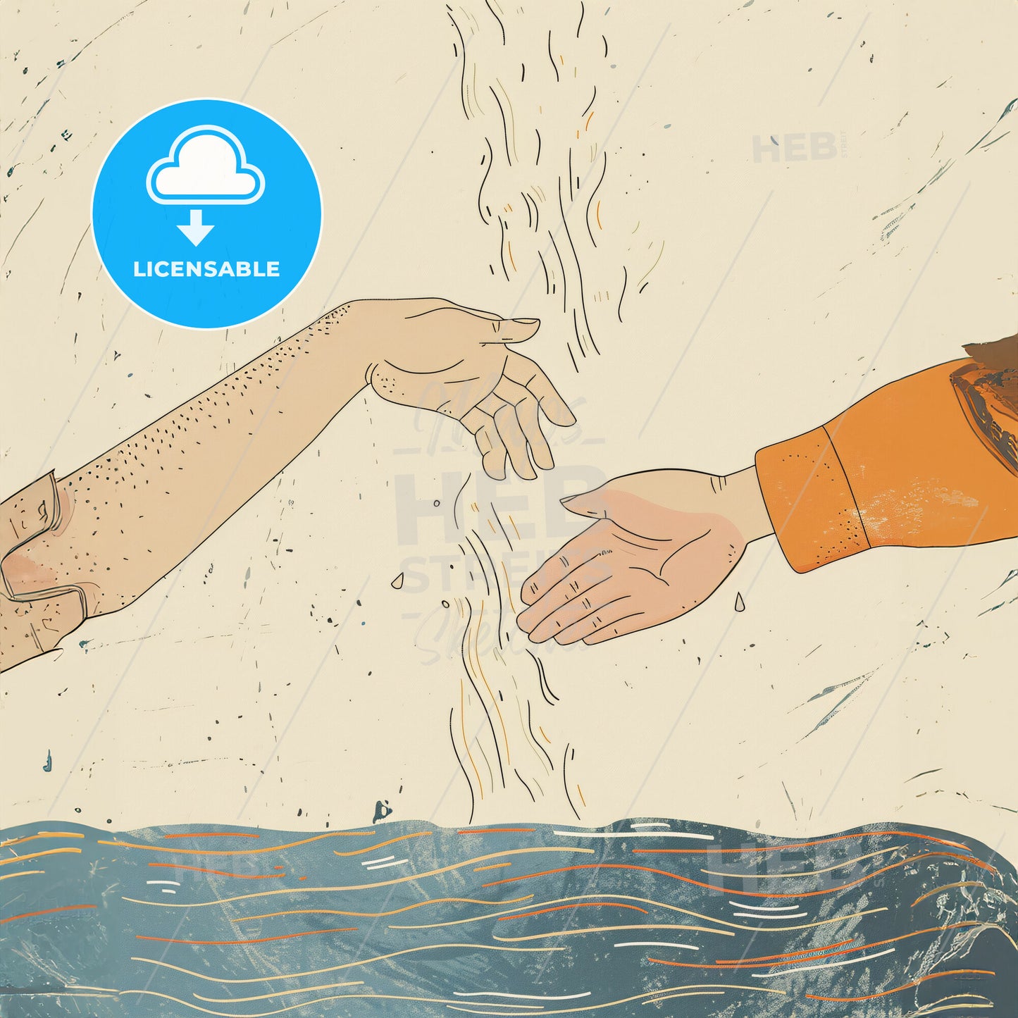 Two hands, one large and one small