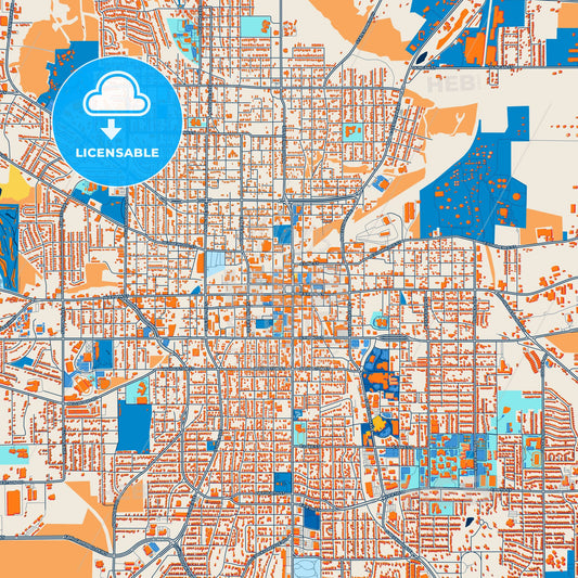 Colorful Tyler Street Map with Labels and Buildings