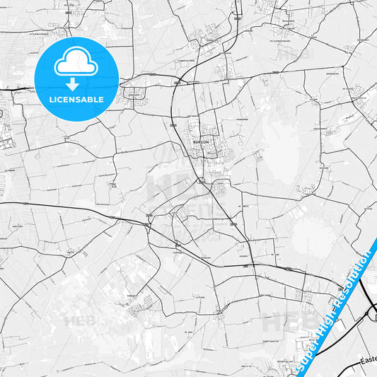 Tytsjerksteradiel, Netherlands light map with streetnames, citynames and districts