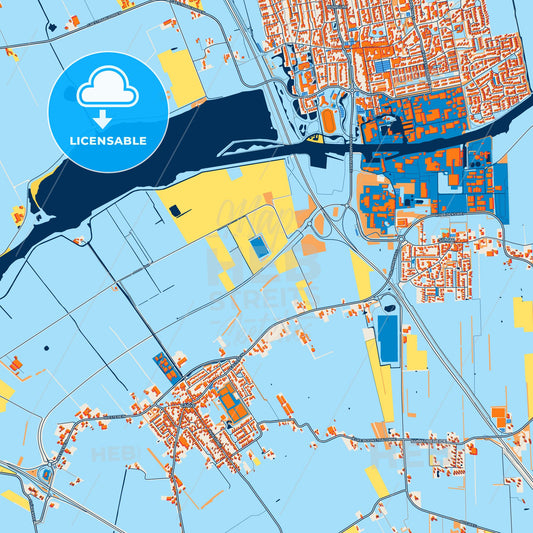 Colorful Tytsjerksteradiel Street Map with Labels and Buildings