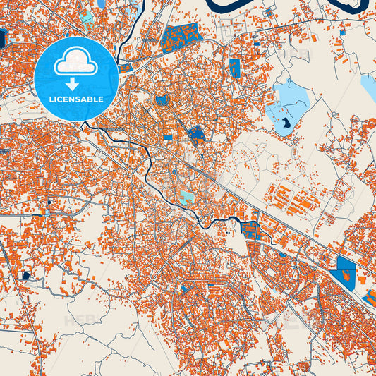 Colorful Ulhasnagar Street Map with Labels and Buildings