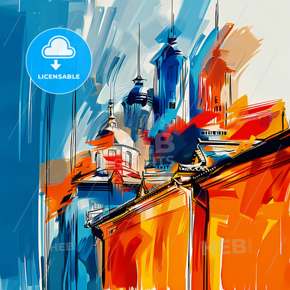 Vibrant Ulsan, South Korea - A Painting Of A Building