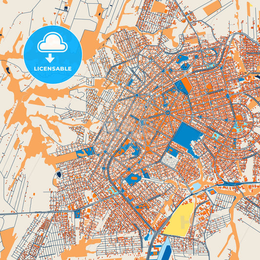 Colorful Umuarama Street Map with Labels and Buildings