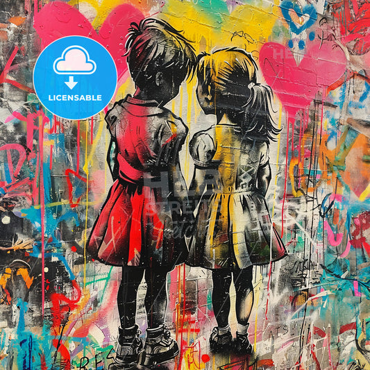 A Painting Of A Boy And Girl