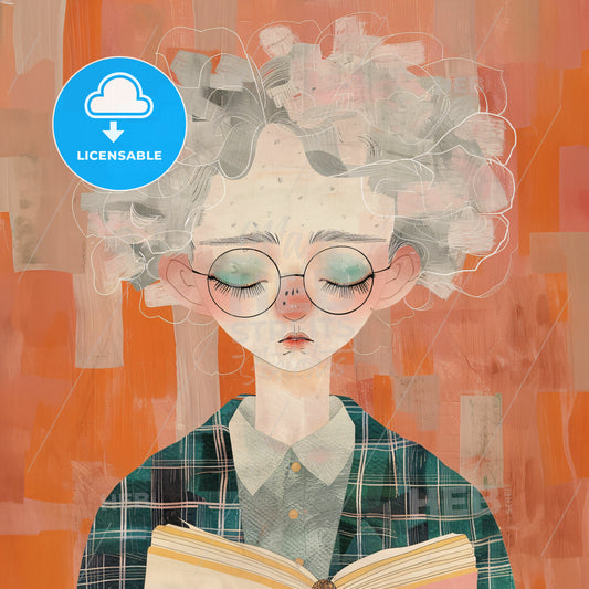 A Cartoon Of A Boy Reading A Book