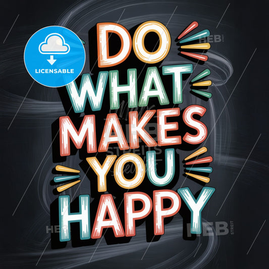 Uplifting Motivational Quote: Embrace Your Joy with 'Do What Makes You Happy' Typography Design.