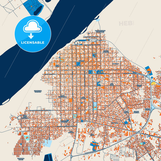 Colorful Uruguaiana Street Map with Labels and Buildings
