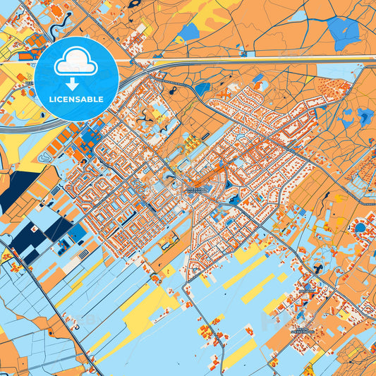 Colorful Utrechtse Heuvelrug Street Map with Labels and Buildings