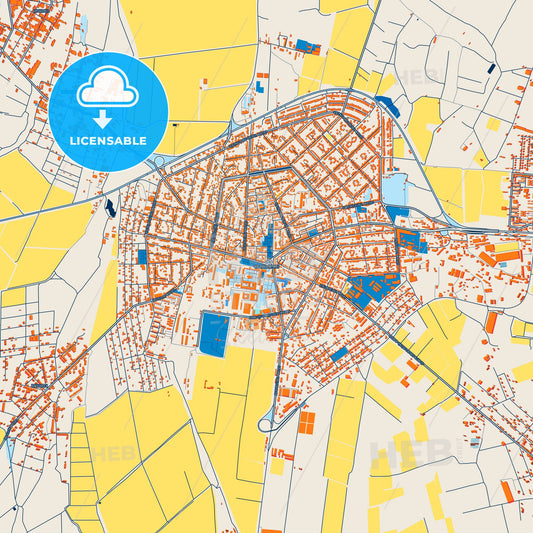 Colorful Vagharshapat Street Map with Labels and Buildings