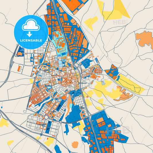 Colorful Valdemoro Street Map with Labels and Buildings