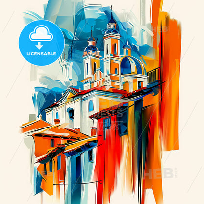 Vibrant Valledupar, Colombia - A Painting Of A Building