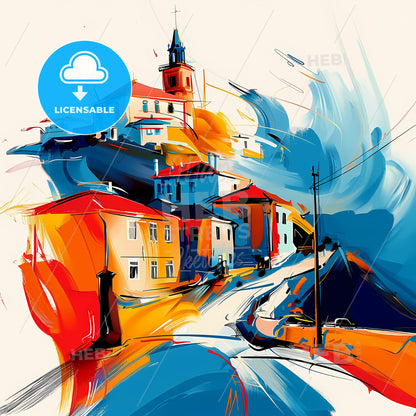 Vibrant Valparaiso, Chile - A Painting Of A Town