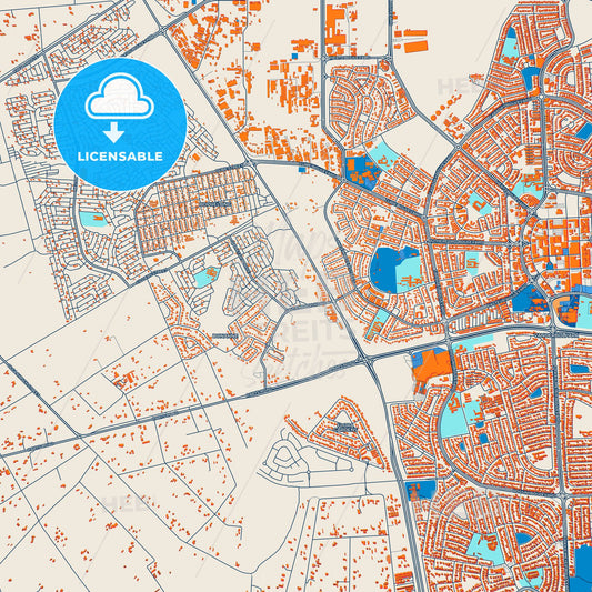 Colorful Vanderbijlpark Street Map with Labels and Buildings