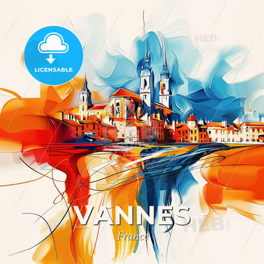Vibrant Vannes, France - A Painting Of A City - Square format print template