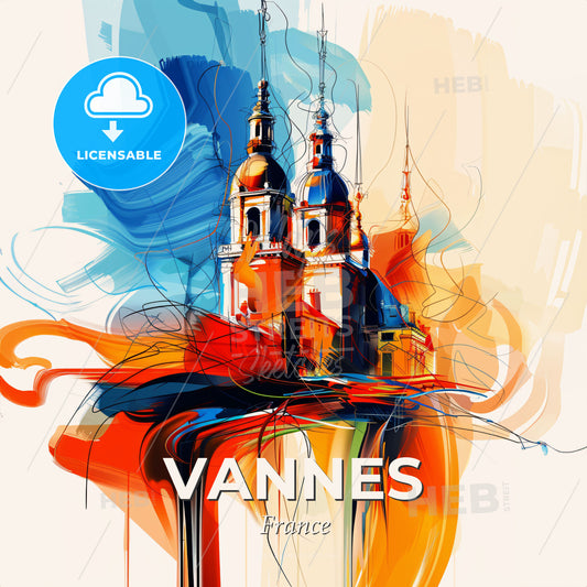 Vibrant Vannes, France - A Painting Of A Building - Square format print template