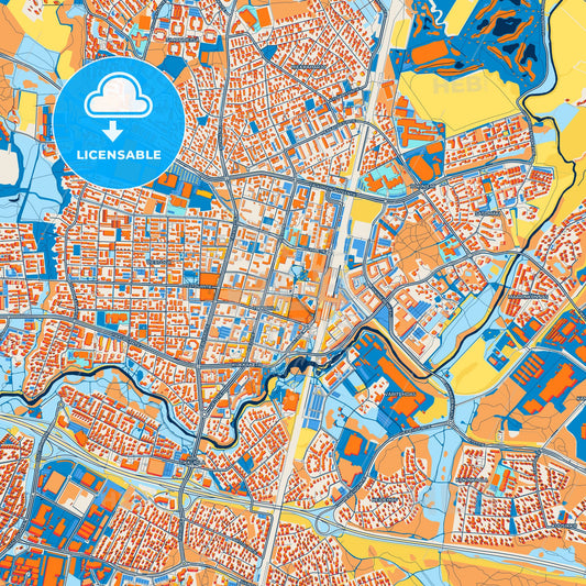 Colorful Vantaa Street Map with Labels and Buildings