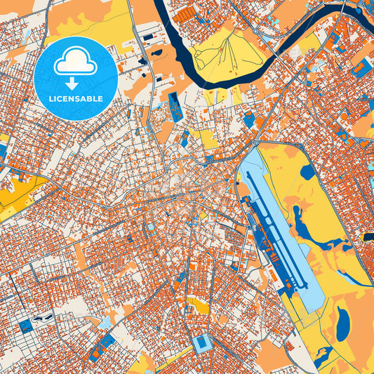 Colorful Varzea Grande Street Map with Labels and Buildings