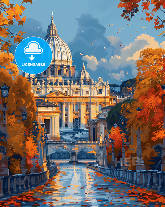 Vatican City Landmark, Dome, Architecture, Bridge, Travel, Italy, Historic, Fresco, Museum