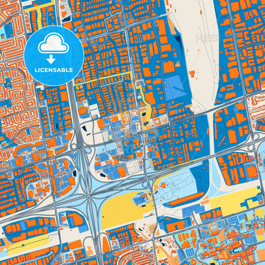 Colorful Vaughan Street Map with Labels and Buildings