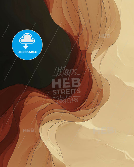 Neon Lines Minimalist Print on Sunny Beige - A close up of a wave