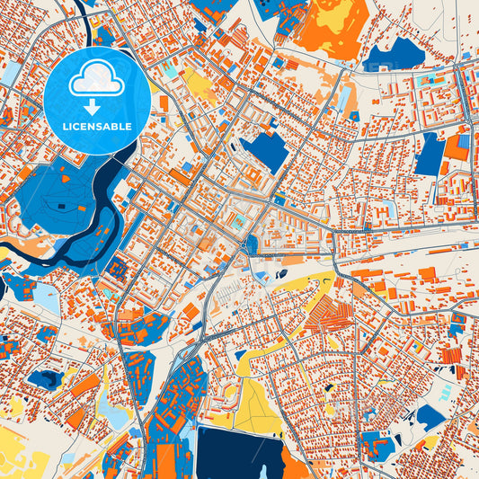 Colorful Velikiye Luki Street Map with Labels and Buildings