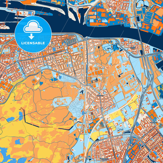 Colorful Velsen Street Map with Labels and Buildings